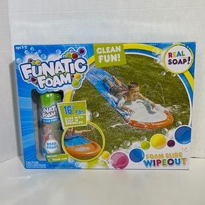 Kid’s Funatic Foam Wipeout Slide w/ Sprinkler